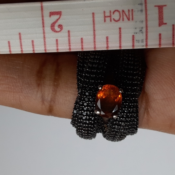 925 Genuine Madeira Citrine and Natural Black Spinel. PRICE IS FIRM. - Picture 11 of 16